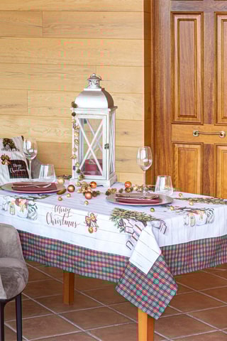 Nappe Holly joly Blanc et marron