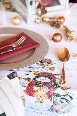 Nappe Holly joly Blanc et marron