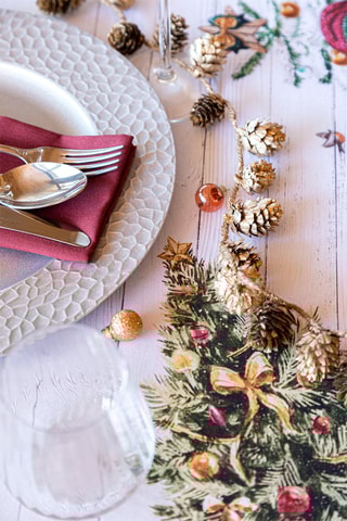 Nappe Holly joly Blanc et marron
