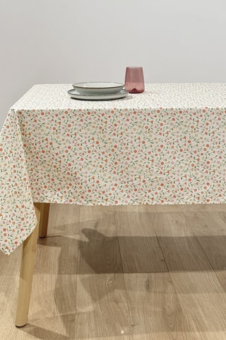 Nappe Kent Printemps - Ecru et rouge