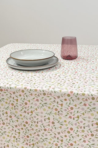 Nappe Kent Printemps - Ecru et rouge