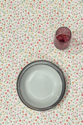 Nappe Kent Printemps - Ecru et rouge