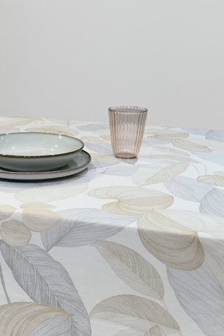 Nappe Twister Leaves - Beige et gris