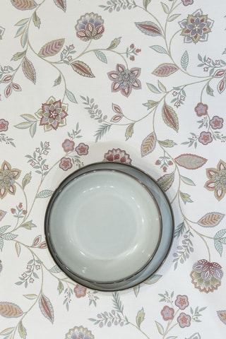 Nappe Twister Raiga - Ecru et rouge