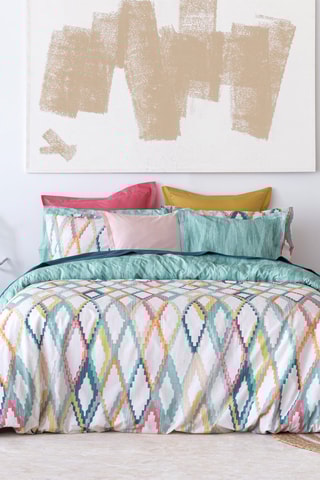 Housse de couette en coton 57 fils/cm² Ibor - Turquoise