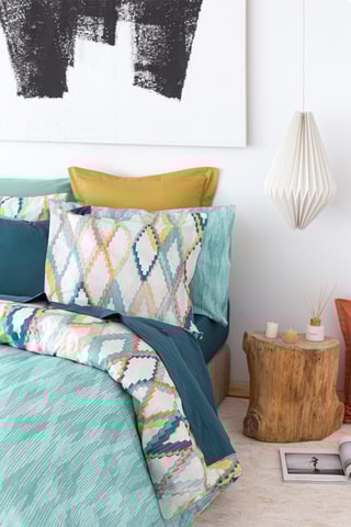Housse de couette en coton 57 fils/cm² Ibor - Turquoise