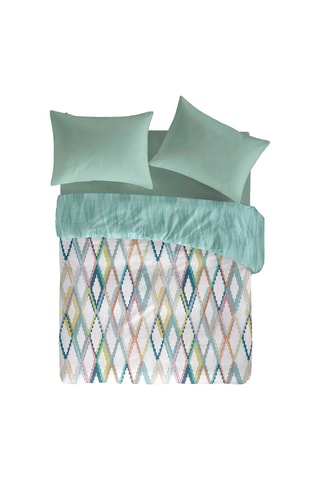 Housse de couette en coton 57 fils/cm² Ibor - Turquoise