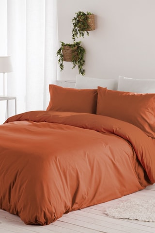 Housse de couette en coton 57 fils/cm² Casual - Terracotta