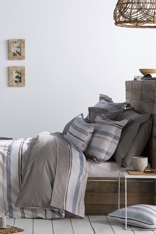 Housse de couette en coton 57 fils/cm² Ethan - Gris