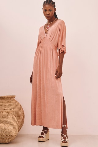 Abito lungo Imogen - Corallo