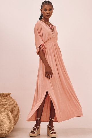 Abito lungo Imogen - Corallo