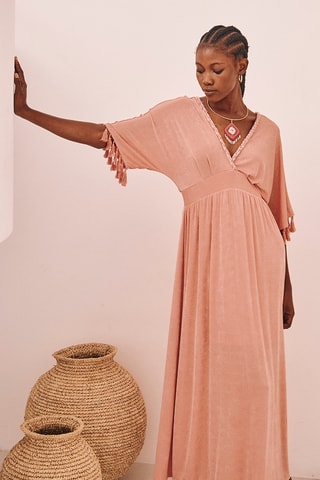 Abito lungo Imogen - Corallo