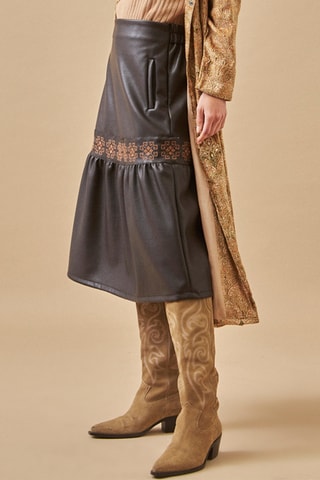 Jupe midi Fina - Camel