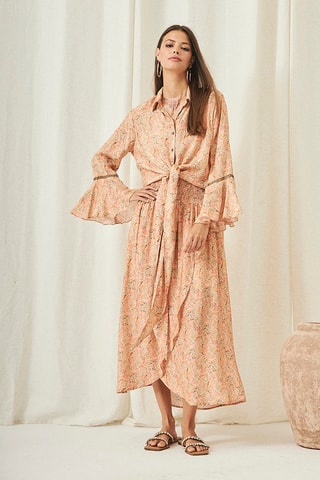 Jupe longue Kaem - Orange clair