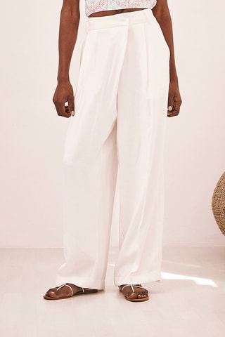 Pantaloni a vita alta Kothai - Bianco