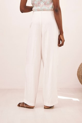 Pantaloni a vita alta Kothai - Bianco