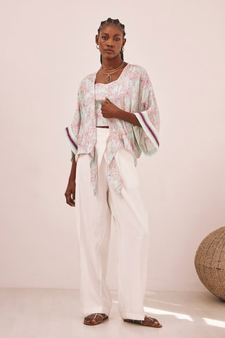 Pantaloni a vita alta Kothai - Bianco