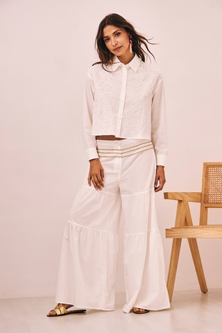 Pantaloni a vita alta Pataya - Bianco