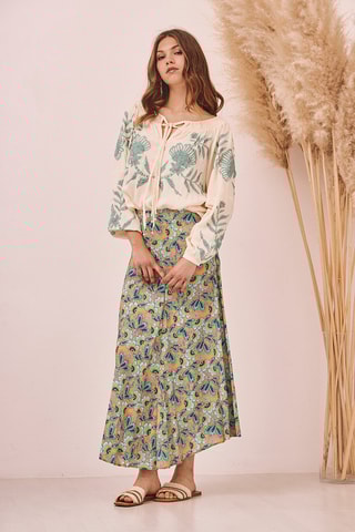 Jupe midi taille haute Dallas - Vert