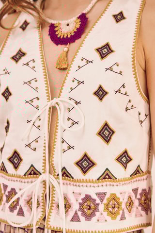 Gilet sans manches Ululani - Écru