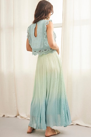 Jupe longue dip and dye taille  haute Izumi - Vert