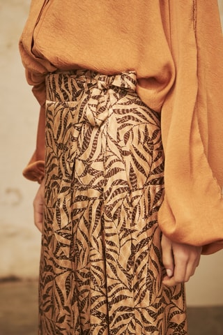 Jupe portefeuille taille haute Sita - Camel