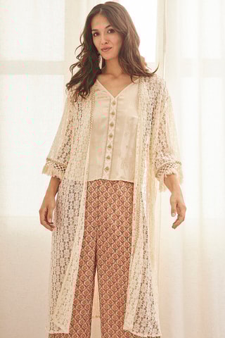 Kimono en dentelle Oca - Écru