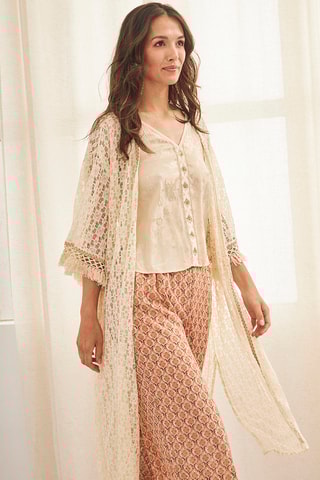 Kimono en dentelle Oca - Écru