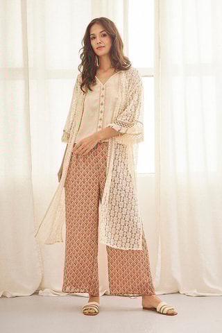 Kimono en dentelle Oca - Écru