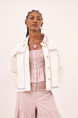 Veste en jean Kiwa - Blanc