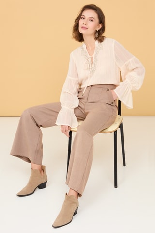 Pantaloni wide legs Solta - Beige