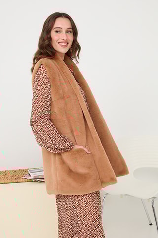 Cardigan lungo Pluvelt - Cammello