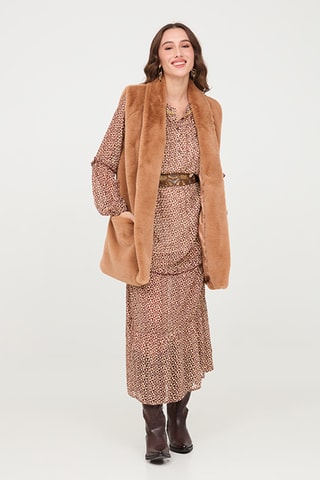 Cardigan lungo Pluvelt - Cammello