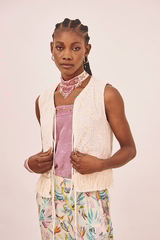 Gilet in pizzo Adilah - Ecrù