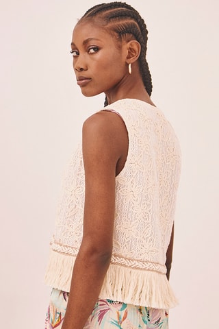 Gilet in pizzo Adilah - Ecrù