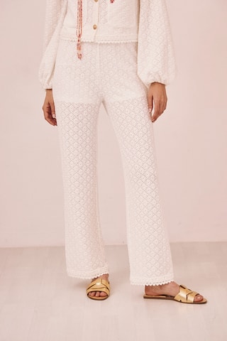 Pantalon en dentelle Banyu - Blanc