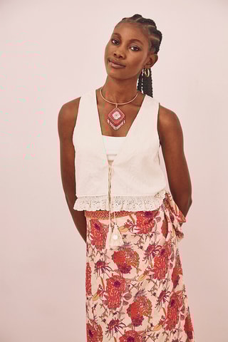 Gilet court sans manches Meila - Blanc