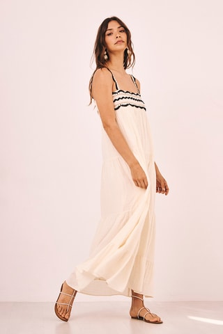Abito lungo Nakara - Ecrù