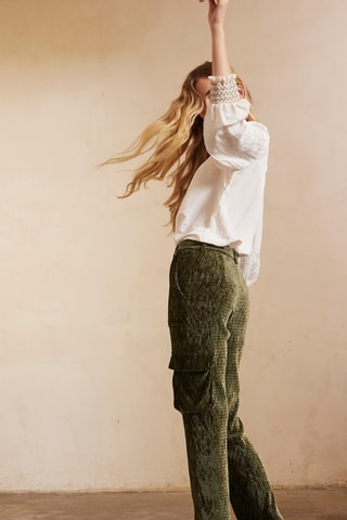 Pantaloni cargo in velluto Erendira - Kaki