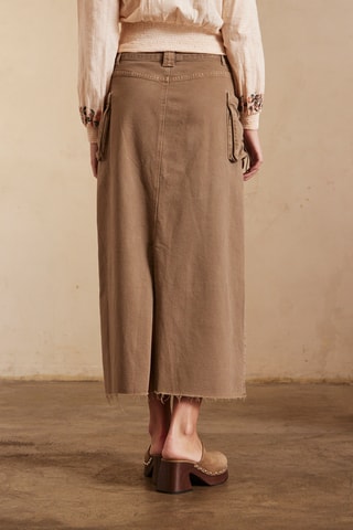 Jupe droite en jean Hadi - Kaki
