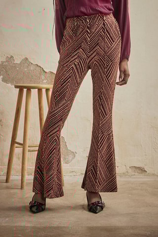 Pantaloni flare a vita alta Gara - Marrone