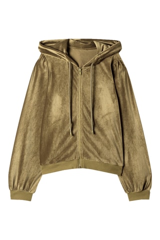 Sweat en velours à capuche Caiman - Kaki