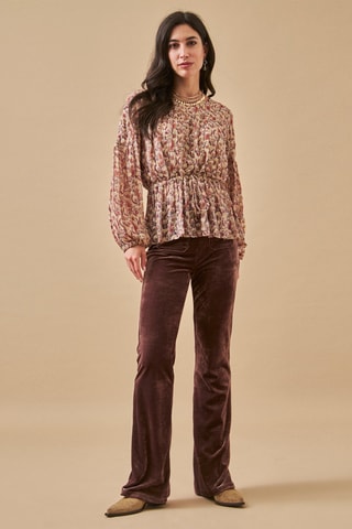 Pantaloni flare in velluto Columbina - Viola