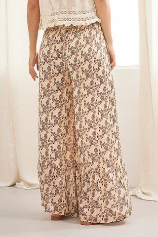 Pantalon palazzo taille haute Silent - Écru