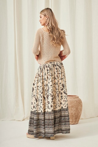 Jupe longue taille haute Tami - Écru