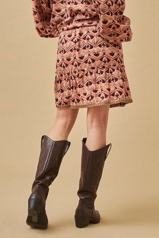 Jupe patineuse taille haute Anturio - Bleu