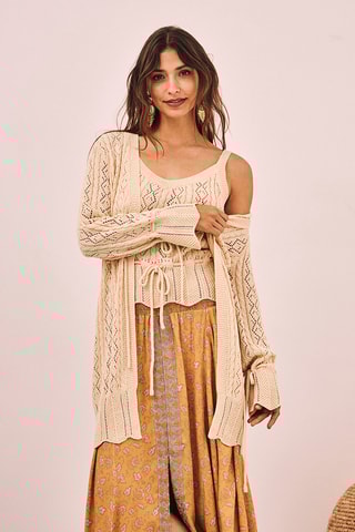 Gilet long Guntur - Écru