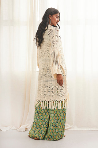 Gilet long Zaniah - Écru