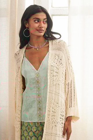 Gilet long Zaniah - Écru