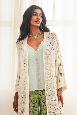 Gilet long Zaniah - Écru